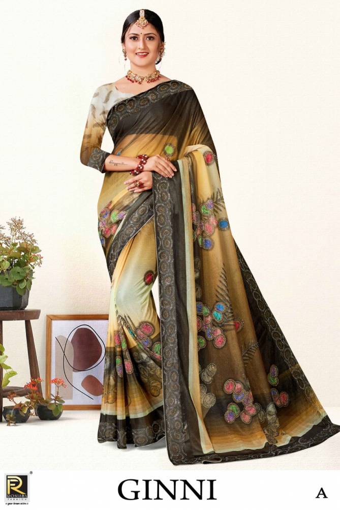 Ronisha Ginni Digital Floral Ethnic Wear Wholesale Printed Sarees Catalog
